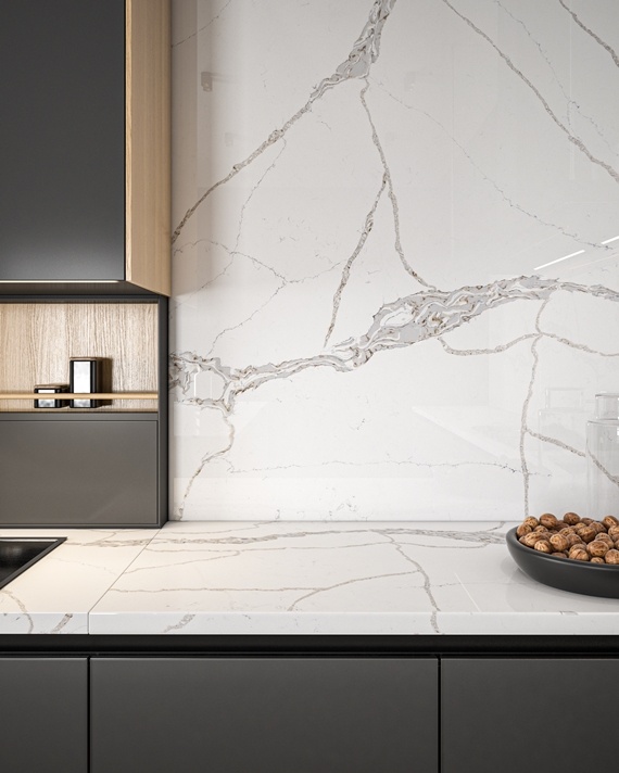 CALACATTA BORGHINI luxury quartz slab
